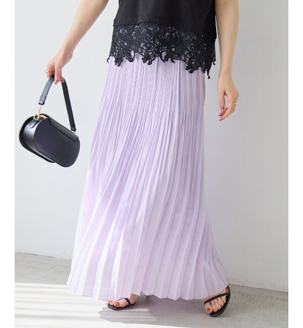  「麻混シアーランダムプリーツスカート」|スカート|