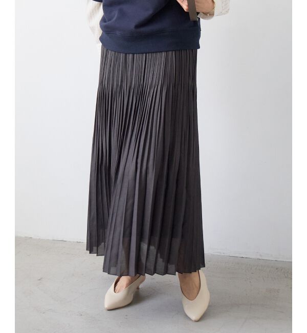  「麻混シアーランダムプリーツスカート」|スカート|