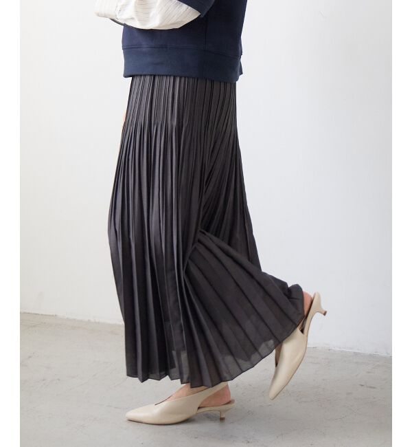  「麻混シアーランダムプリーツスカート」|スカート|