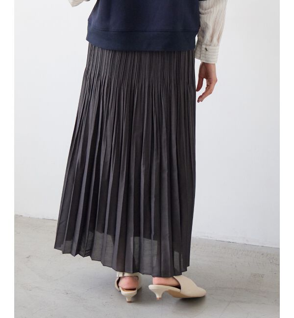 「麻混シアーランダムプリーツスカート」|スカート|