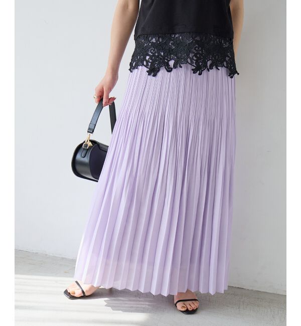  「麻混シアーランダムプリーツスカート」|スカート|