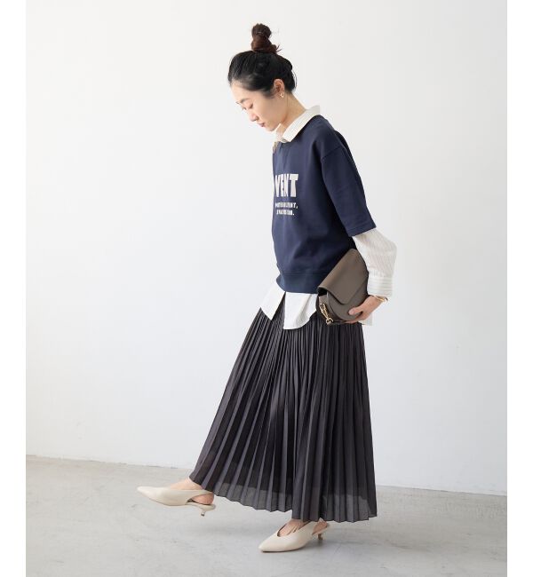  「麻混シアーランダムプリーツスカート」|スカート|