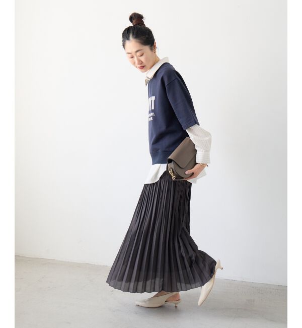  「麻混シアーランダムプリーツスカート」|スカート|