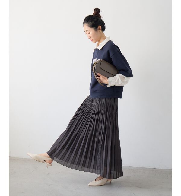  「麻混シアーランダムプリーツスカート」|スカート|