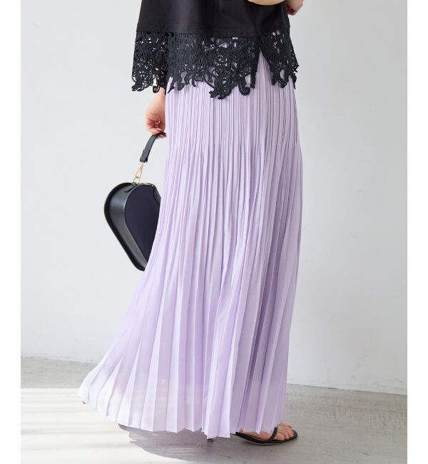  「麻混シアーランダムプリーツスカート」|スカート|