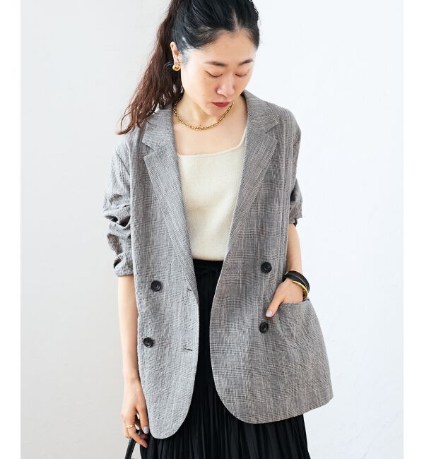  「グレンチェックスラブテーラードジャケット」|その他|