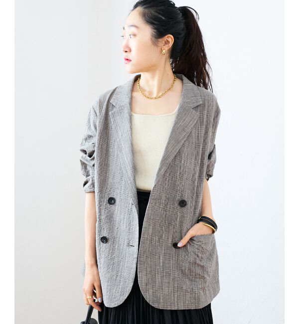  「グレンチェックスラブテーラードジャケット」|その他|