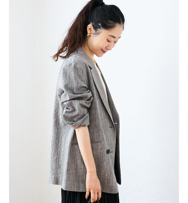  「グレンチェックスラブテーラードジャケット」|その他|