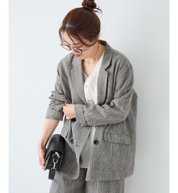  「グレンチェックスラブテーラードジャケット」|その他|