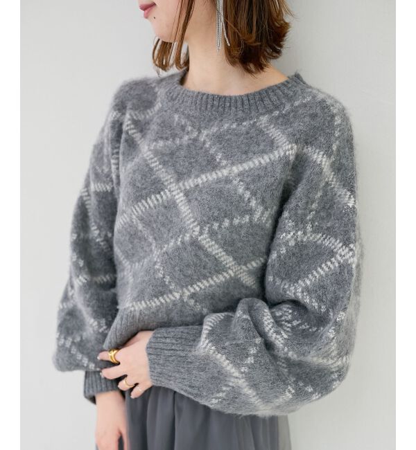 MAJESTICLEGON「チェックショートニット」|ニット・セーター|