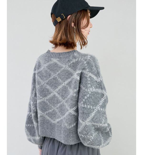 MAJESTICLEGON「チェックショートニット」|ニット・セーター|