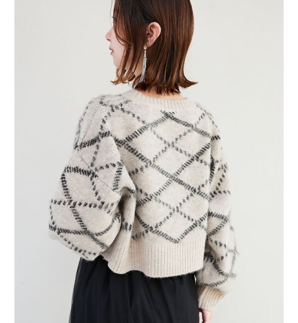 MAJESTICLEGON「チェックショートニット」|ニット・セーター|
