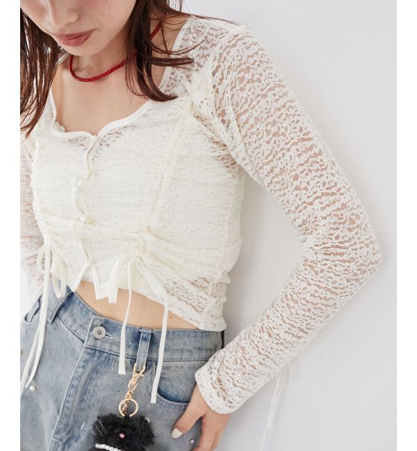 MAJESTICLEGON「レースドロストトップス」|Tシャツ・カットソー|