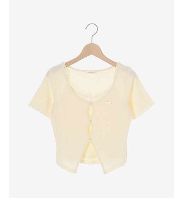  「キャミレイヤードライク半袖トップス」|Tシャツ・カットソー|