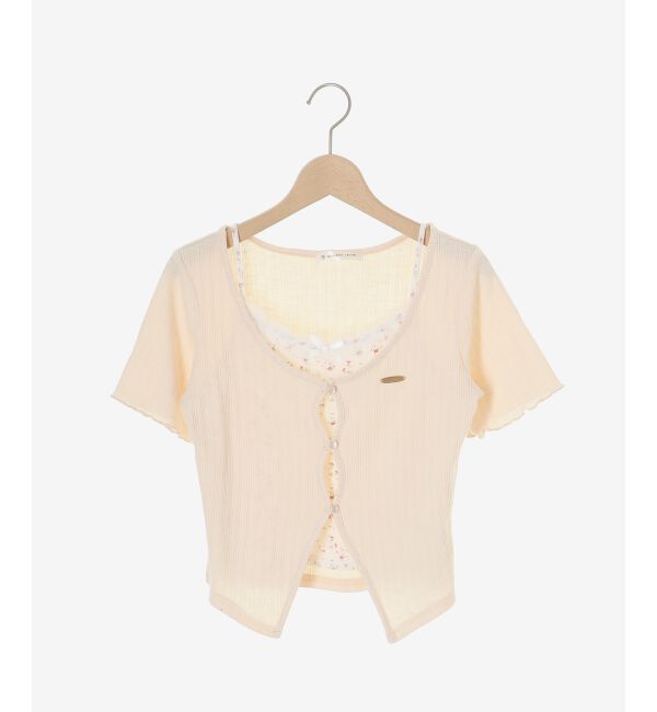  「キャミレイヤードライク半袖トップス」|Tシャツ・カットソー|