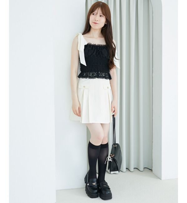  「配色肩リボンビスチェ」|キャミソール|