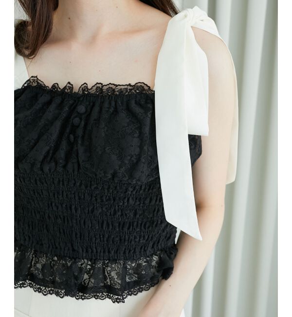  「配色肩リボンビスチェ」|キャミソール|
