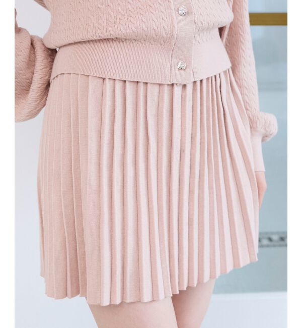  「ニットプリーツミニスカート」|スカート|