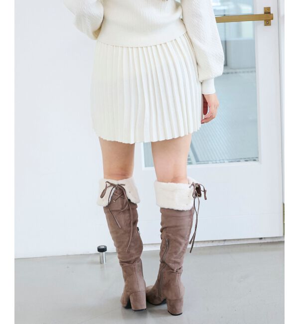  「ニットプリーツミニスカート」|スカート|