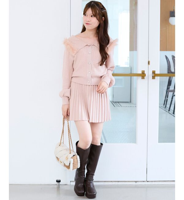 「ニットプリーツミニスカート」|スカート|