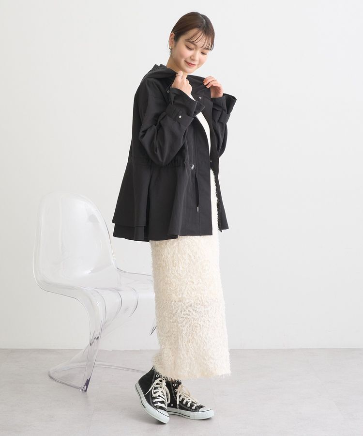 earth music&ecology「ドロストペプラムマウンテンパーカー」|ブルゾン・スタジャン|