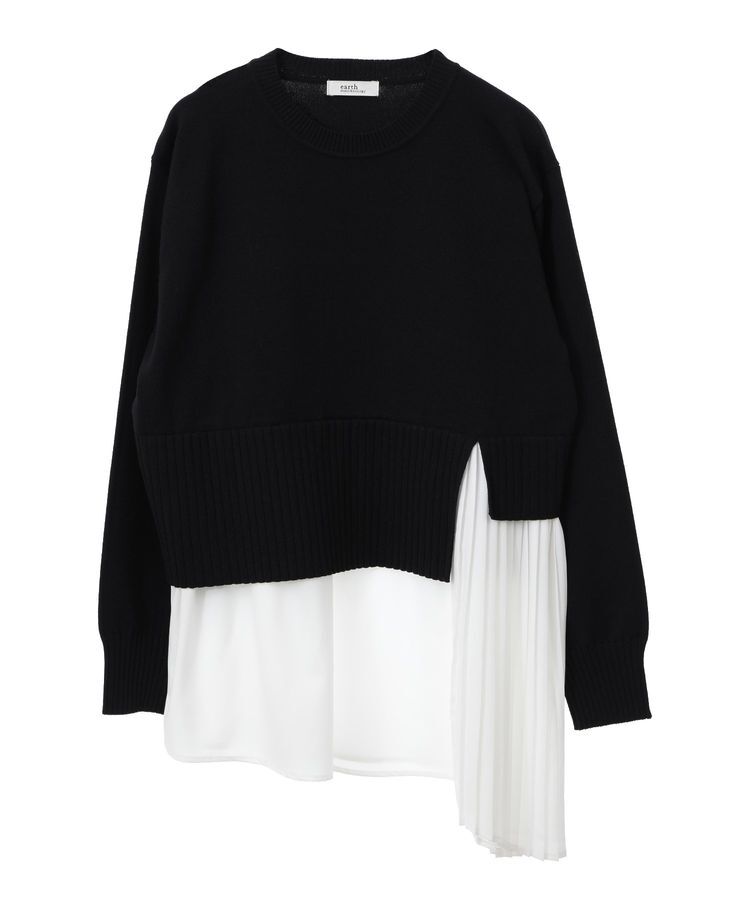 earth music&ecology「アシンメトリープリーツドッキングプルオーバー」|チュニック|