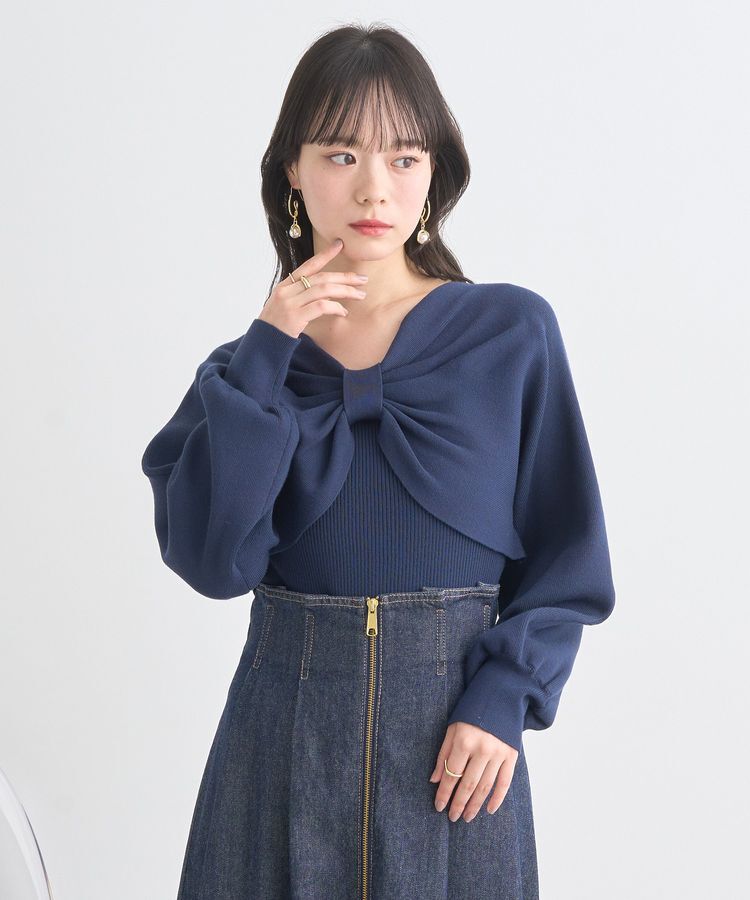 earth music&ecology「リボンニットアンサンブル」|ニット・セーター|