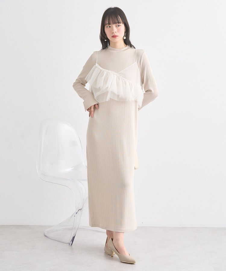 earth music&ecology「SET2点アシメチュールビスチェ＋ワンピース」|ワンピース|