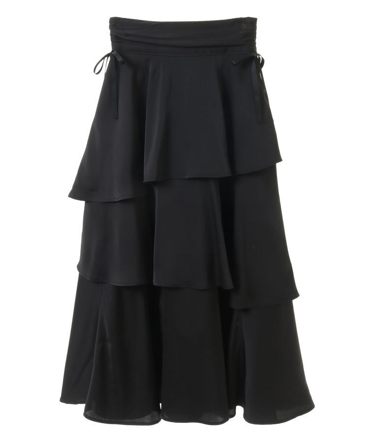 earth music&ecology「サイドリボンティアードスカート」|フレア|