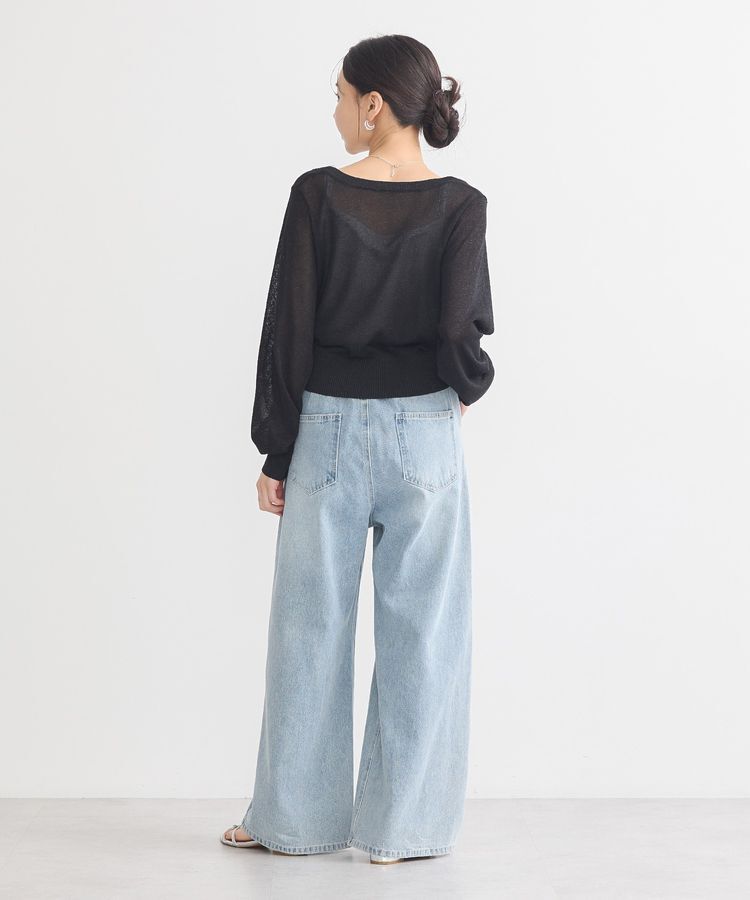 earth music&ecology「シアーラメVネックカーディガン」|カーディガン|