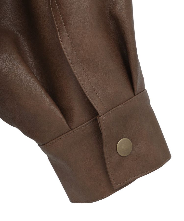 earth music&ecology「フェイクレザージップジャケット」|ブルゾン・スタジャン|