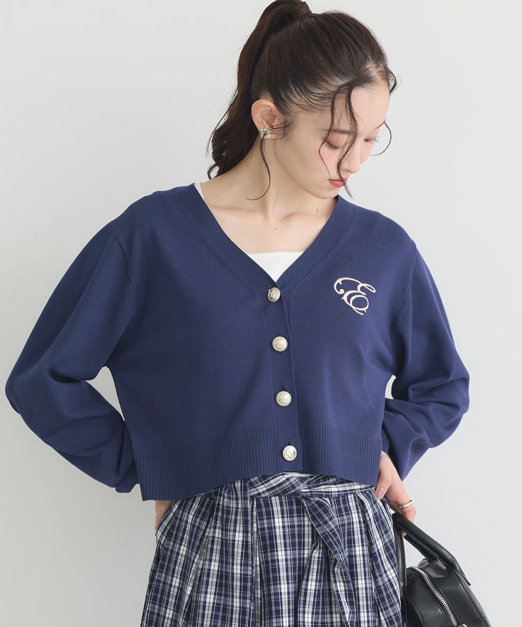 earth music&ecology「ロゴ刺繍カーディガン」|カーディガン|