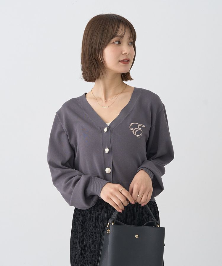 earth music&ecology「ロゴ刺繍カーディガン」|カーディガン|