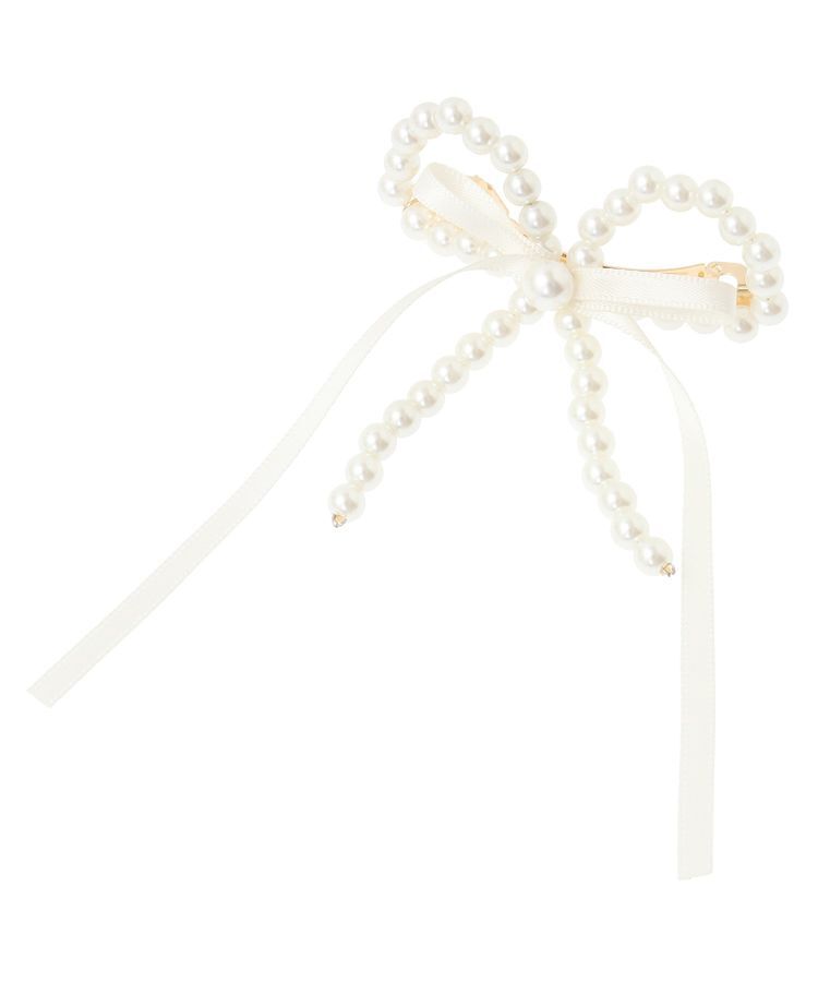 Maison de FLEUR「パールサテンリボンバレッタ」|その他|