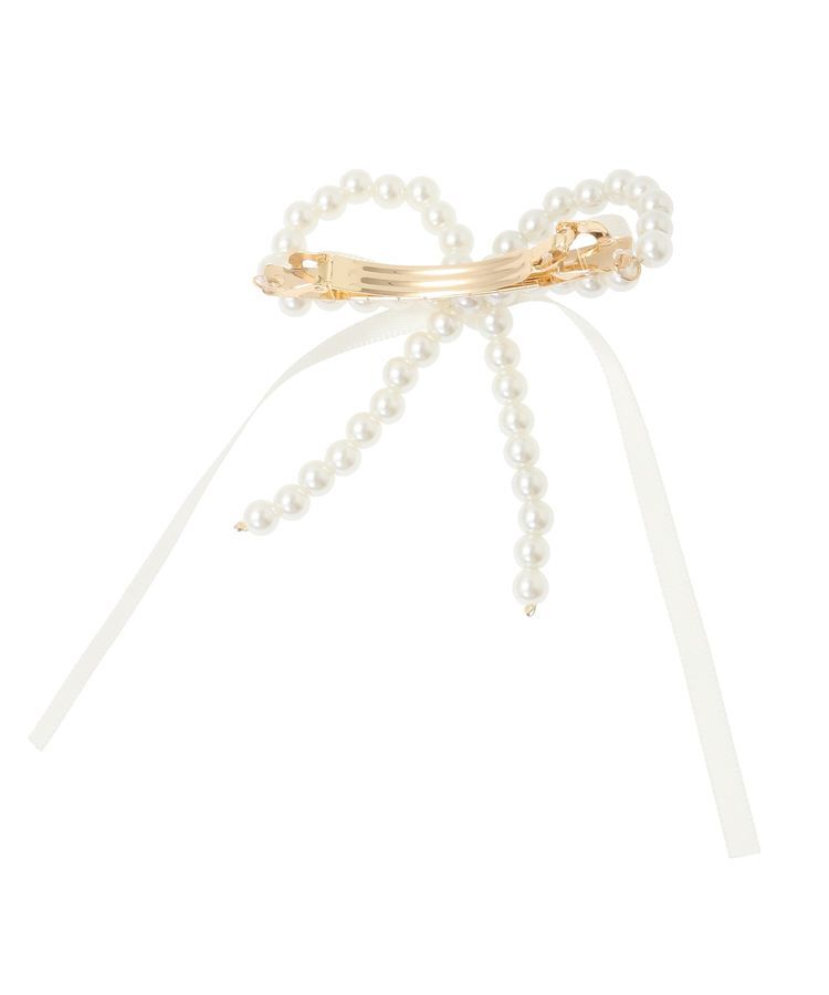 Maison de FLEUR「パールサテンリボンバレッタ」|その他|
