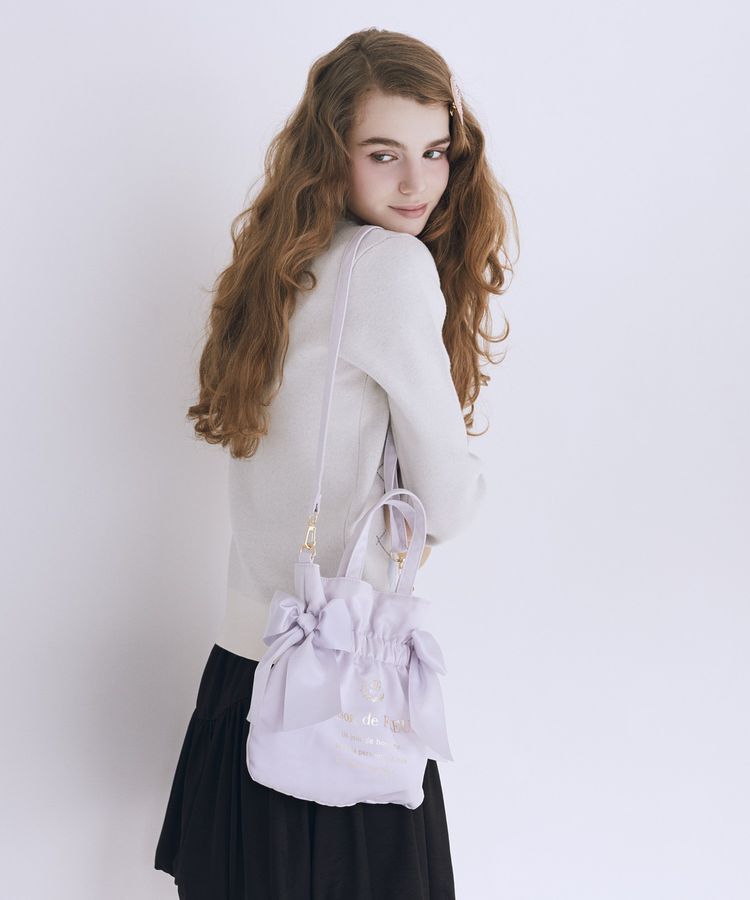 Maison de FLEUR「ダブルリボン2Wayトートバッグ」|トートバッグ|ラベンダー