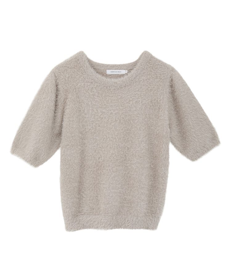 AMERICAN HOLIC「フェザー半袖ニットプルオーバー」|ニット・セーター|