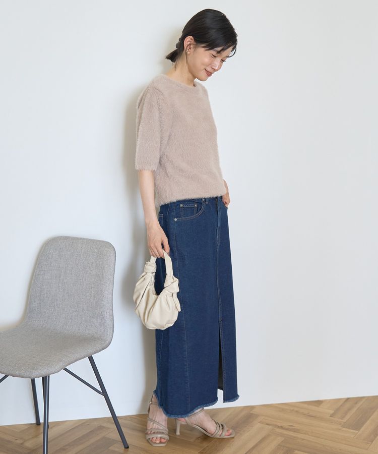 AMERICAN HOLIC「フェザー半袖ニットプルオーバー」|ニット・セーター|