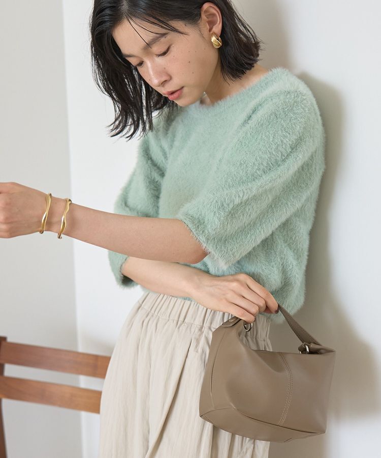 AMERICAN HOLIC「フェザー半袖ニットプルオーバー」|ニット・セーター|