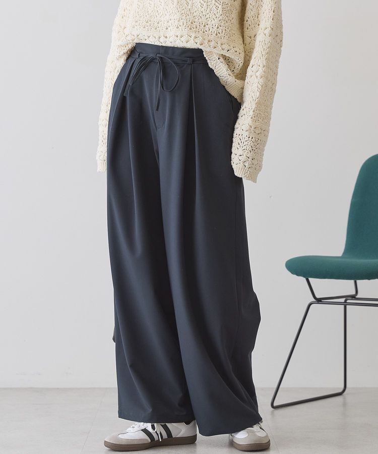 AMERICAN HOLIC「【イージーケア】リボン付きタックワイドパンツ」|その他|