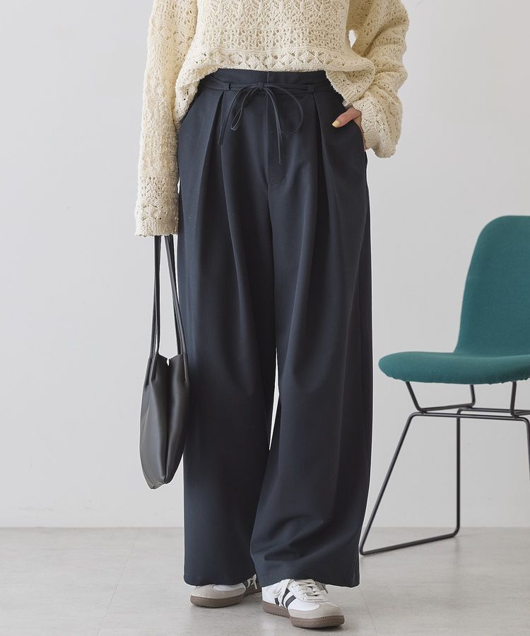 AMERICAN HOLIC「【イージーケア】リボン付きタックワイドパンツ」|その他|