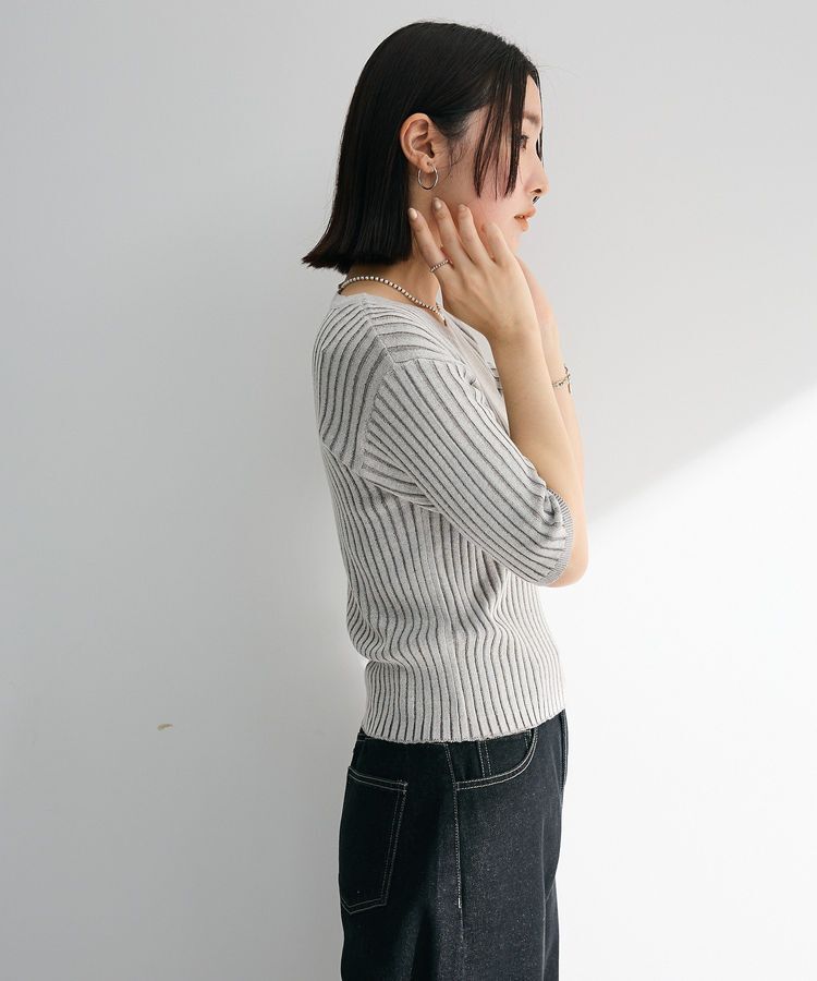 Green Parks「配色リブニットプルオーバー」|ニット・セーター|