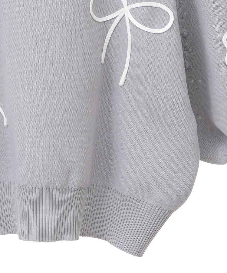 Green Parks「・ELENCARE DUE ライン刺繍5分袖ニット」|ニット・セーター|