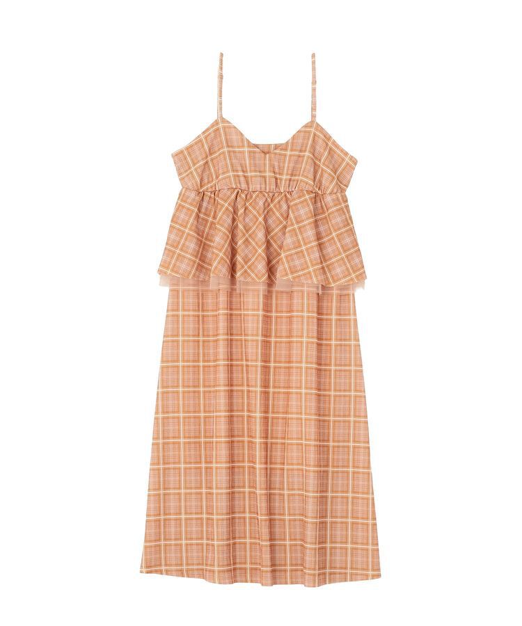 Green Parks「ペプラムチェックキャミワンピース」|ワンピース|
