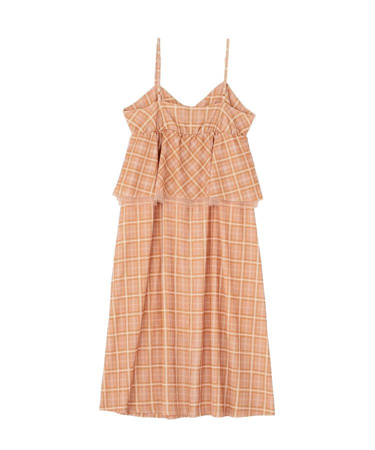 Green Parks「ペプラムチェックキャミワンピース」|ワンピース|