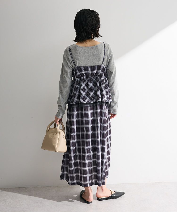 Green Parks「ペプラムチェックキャミワンピース」|ワンピース|