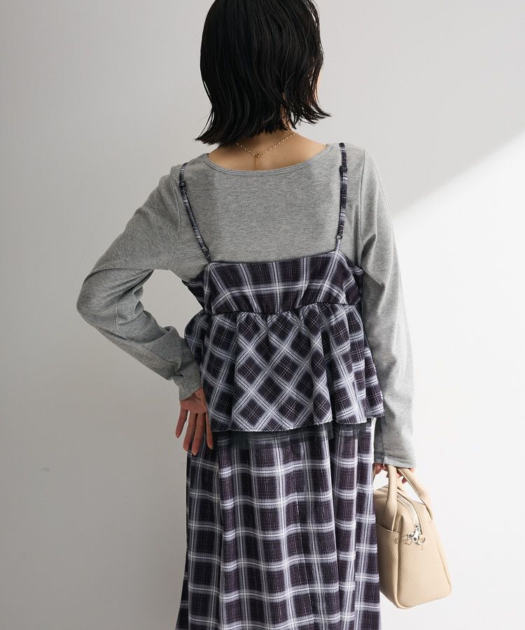 Green Parks「ペプラムチェックキャミワンピース」|ワンピース|