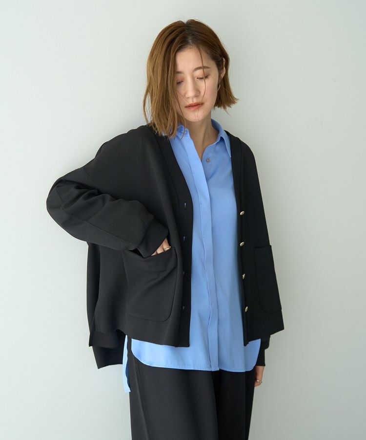 YECCA VECCA「金釦カットジョーゼットカーディガン」|カーディガン|