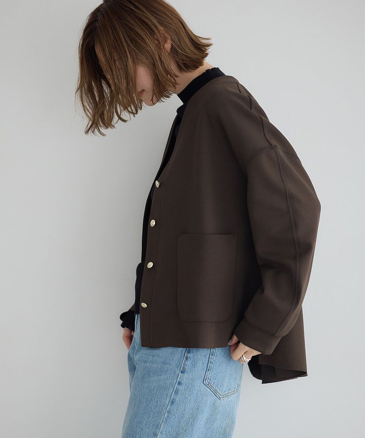 YECCA VECCA「金釦カットジョーゼットカーディガン」|カーディガン|