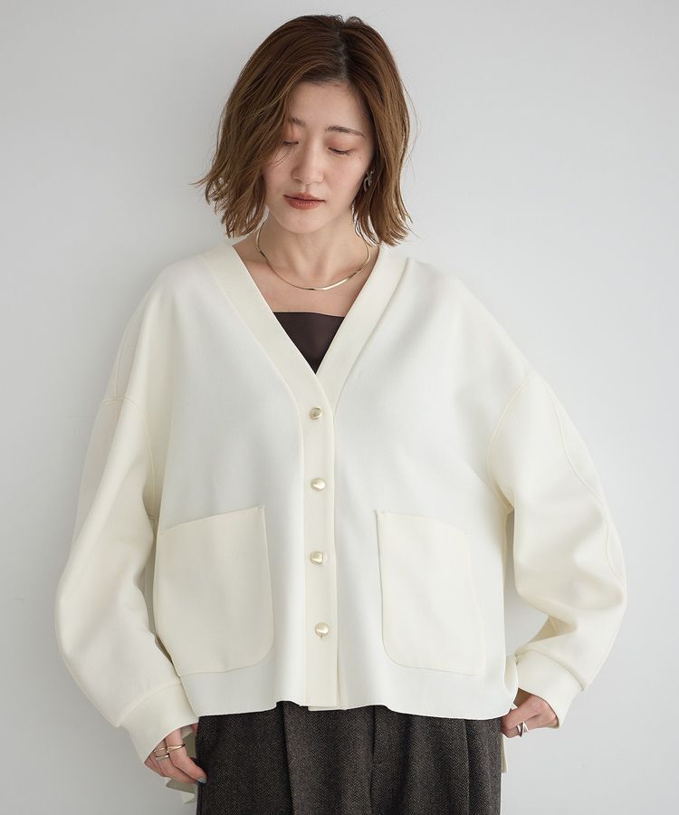 YECCA VECCA「金釦カットジョーゼットカーディガン」|カーディガン|